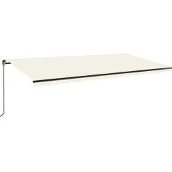 Outlet FinePRICE Manuaalisesti sisäänkelattava markiisi LEDillä 350x250 cm kermanvalkoinen