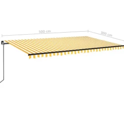 Outlet FinePRICE Manuaalisesti sisäänkelattava markiisi LEDillä 350x250 cm kermanvalkoinen
