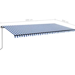 Outlet FinePRICE Manuaalisesti sisäänkelattava markiisi LEDillä 350x250 cm kermanvalkoinen
