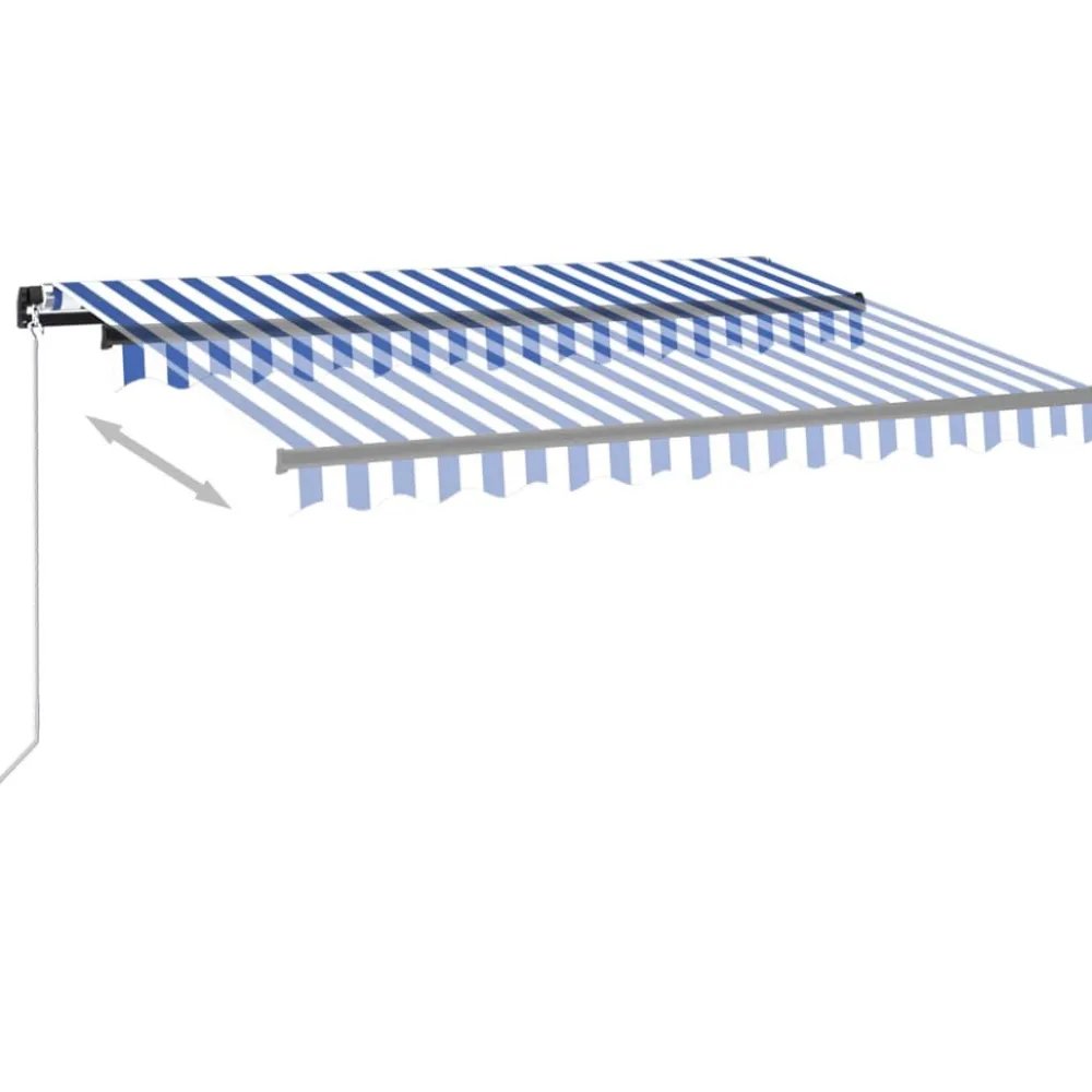 Outlet FinePRICE Manuaalisesti sisäänkelattava markiisi LEDillä 350x250 cm kermanvalkoinen
