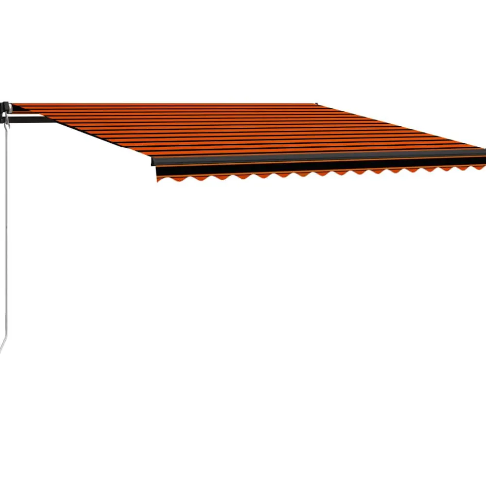 Outlet FinePRICE Manuaalisesti sisäänkelattava markiisi LEDillä 350x250 cm kermanvalkoinen