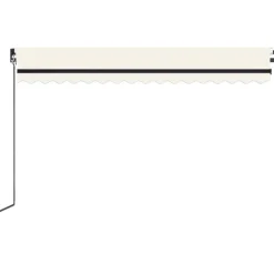 Outlet FinePRICE Manuaalisesti sisäänkelattava markiisi LEDillä 350x250 cm kermanvalkoinen