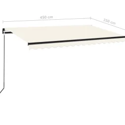 Best FinePRICE Manuaalisesti sisäänkelattava markiisi 1 300x250 cm sininen/valkoinen