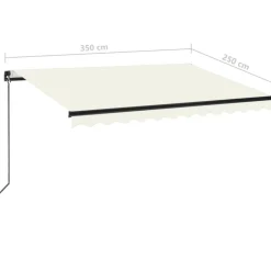 Best FinePRICE Manuaalisesti sisäänkelattava markiisi 1 300x250 cm sininen/valkoinen