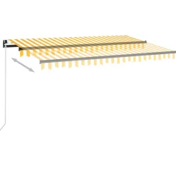 Best FinePRICE Manuaalisesti sisäänkelattava markiisi 1 300x250 cm sininen/valkoinen