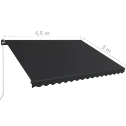 Best FinePRICE Manuaalisesti sisäänkelattava markiisi 1 300x250 cm sininen/valkoinen