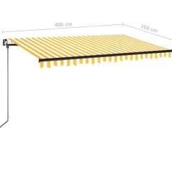 Best FinePRICE Manuaalisesti sisäänkelattava markiisi 1 300x250 cm sininen/valkoinen