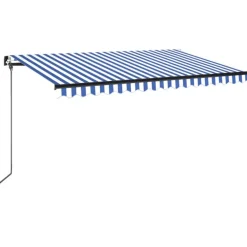 Best FinePRICE Manuaalisesti sisäänkelattava markiisi 1 300x250 cm sininen/valkoinen