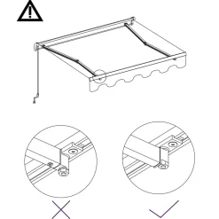 Best FinePRICE Manuaalisesti sisäänkelattava markiisi 1 300x250 cm sininen/valkoinen