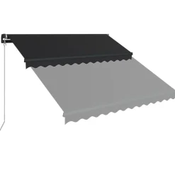 Best FinePRICE Manuaalisesti sisäänkelattava markiisi 1 300x250 cm sininen/valkoinen