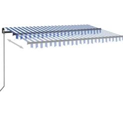 Best FinePRICE Manuaalisesti sisäänkelattava markiisi 1 300x250 cm sininen/valkoinen