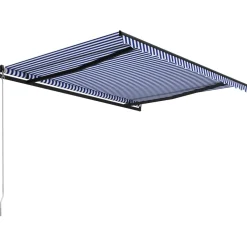 Best FinePRICE Manuaalisesti sisäänkelattava markiisi 1 300x250 cm sininen/valkoinen