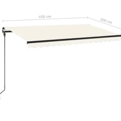 Best FinePRICE Manuaalisesti sisäänkelattava markiisi 1 300x250 cm sininen/valkoinen