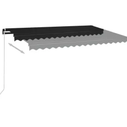 Best FinePRICE Manuaalisesti sisäänkelattava markiisi 1 300x250 cm sininen/valkoinen