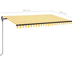 Best FinePRICE Manuaalisesti sisäänkelattava markiisi 1 300x250 cm sininen/valkoinen