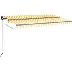 Best FinePRICE Manuaalisesti sisäänkelattava markiisi 1 300x250 cm sininen/valkoinen