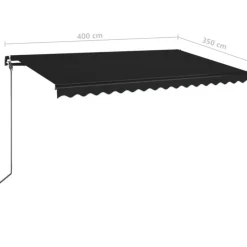 Best FinePRICE Manuaalisesti sisäänkelattava markiisi 1 300x250 cm sininen/valkoinen