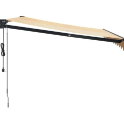 Clearance FinePRICE Markiisi, automaattisesti sisäänkelattava, keltavalkoinen 3x2,5 m