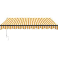 Clearance FinePRICE Markiisi, automaattisesti sisäänkelattava, keltavalkoinen 3x2,5 m