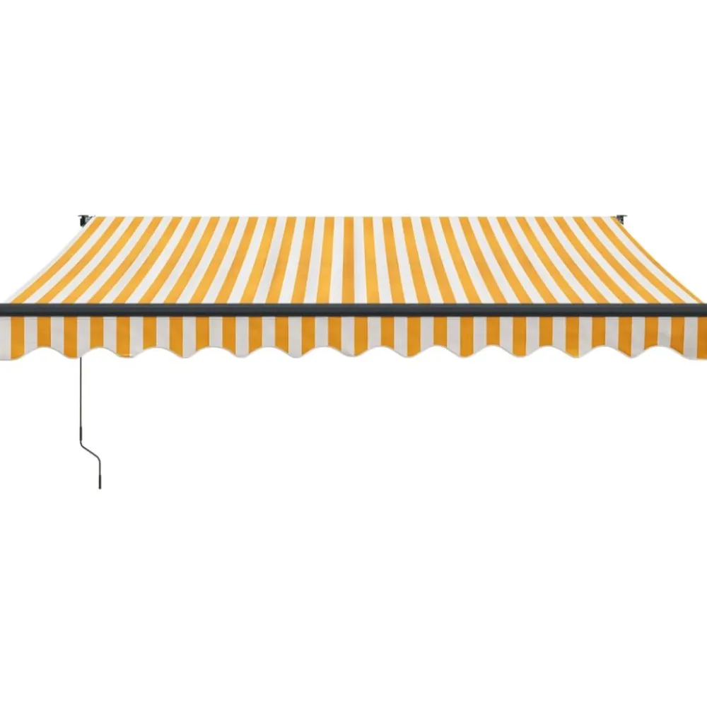 Clearance FinePRICE Markiisi, automaattisesti sisäänkelattava, keltavalkoinen 3x2,5 m