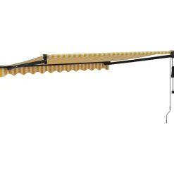 Clearance FinePRICE Markiisi, automaattisesti sisäänkelattava, keltavalkoinen 3x2,5 m