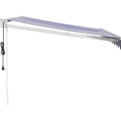 New FinePRICE Markiisi, automaattisesti sisäänkelattava, sininen/valkoinen, 3x2,5 m