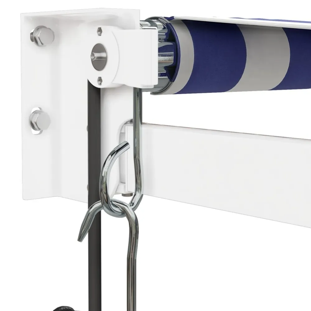 New FinePRICE Markiisi, automaattisesti sisäänkelattava, sininen/valkoinen, 3x2,5 m