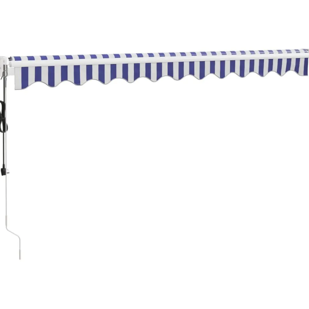 New FinePRICE Markiisi, automaattisesti sisäänkelattava, sininen/valkoinen, 3x2,5 m