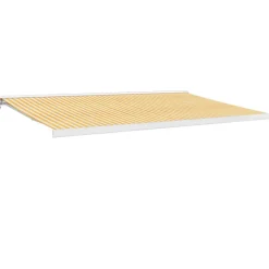 Clearance FinePRICE Markiisi 5x3 m, sisäänkelattava, keltavalkoinen, kangas/alumiini