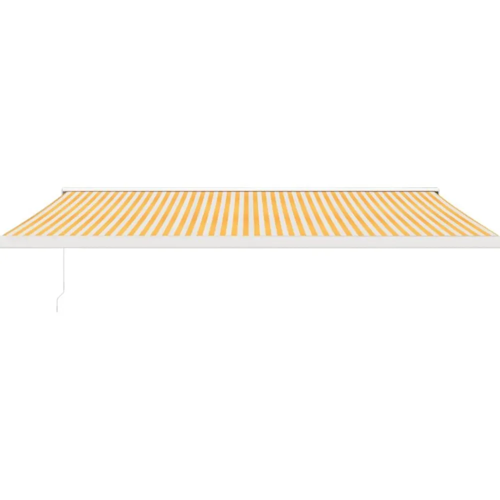 Clearance FinePRICE Markiisi 5x3 m, sisäänkelattava, keltavalkoinen, kangas/alumiini
