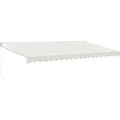 Clearance FinePRICE Markiisi 5x3m, sisäänkelattava, kermanvalkoinen, kangas/alumiini