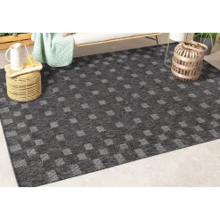 Hot Linento Matto Check 80x150 cm antrasiitti