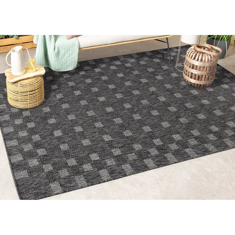 Hot Linento Matto Check 80x150 cm antrasiitti