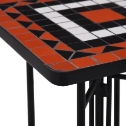 New FinePRICE Mosaiikkisivupöytä terrakotta ja valkoinen keramiikka
