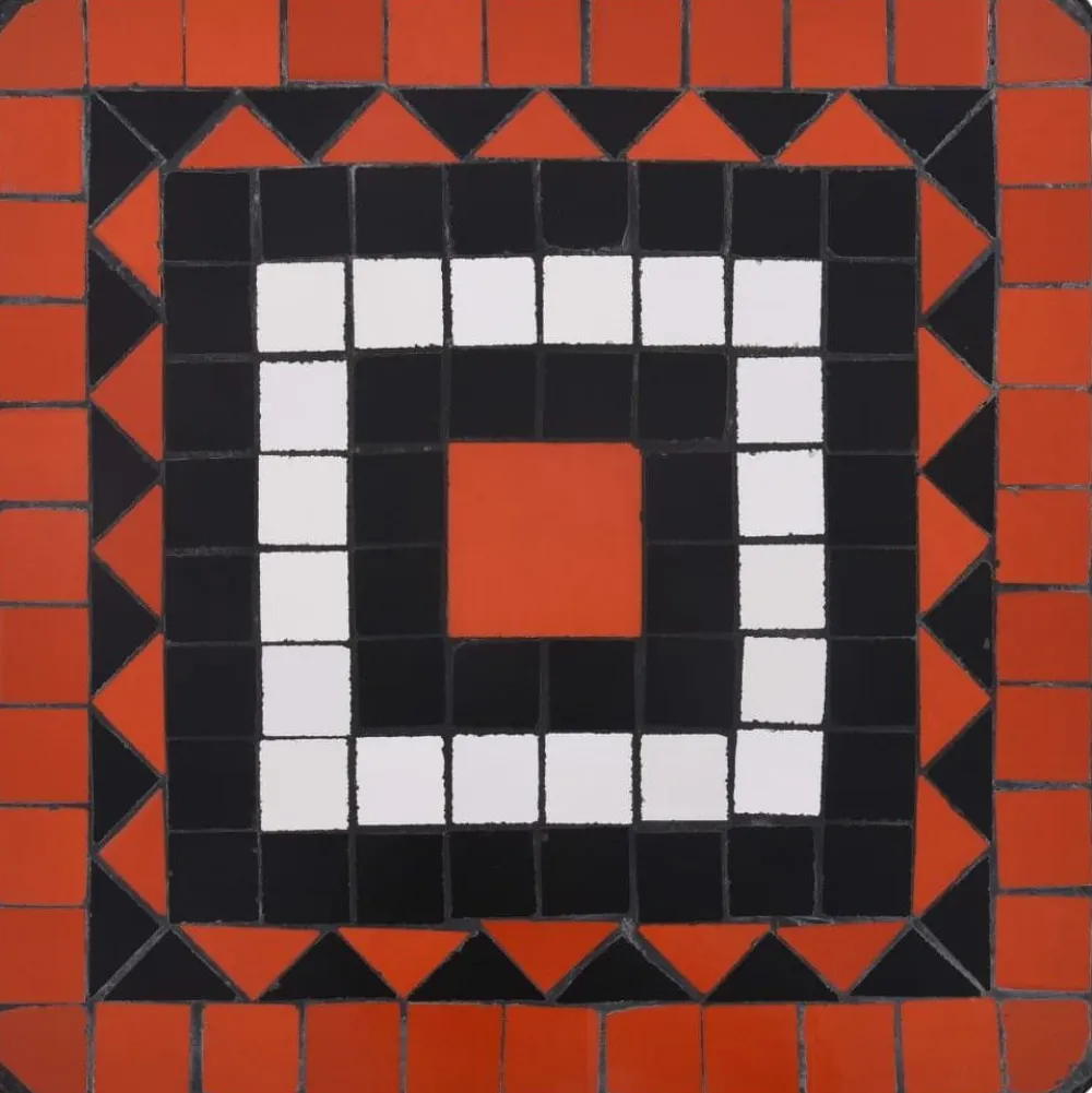 New FinePRICE Mosaiikkisivupöytä terrakotta ja valkoinen keramiikka