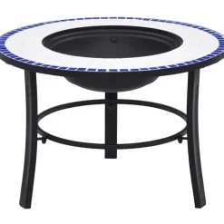 Sale FinePRICE Mosaiikkitulisija 68cm, keramiikka, sininen/valkoinen