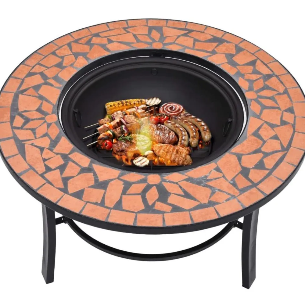 Online FinePRICE Mosaiikkitulisija 68cm, terrakotta