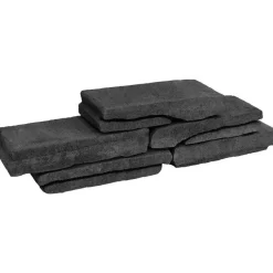 Clearance Rudus Muurikivi Rustikko 400x180x77 mm profiloitu hiili