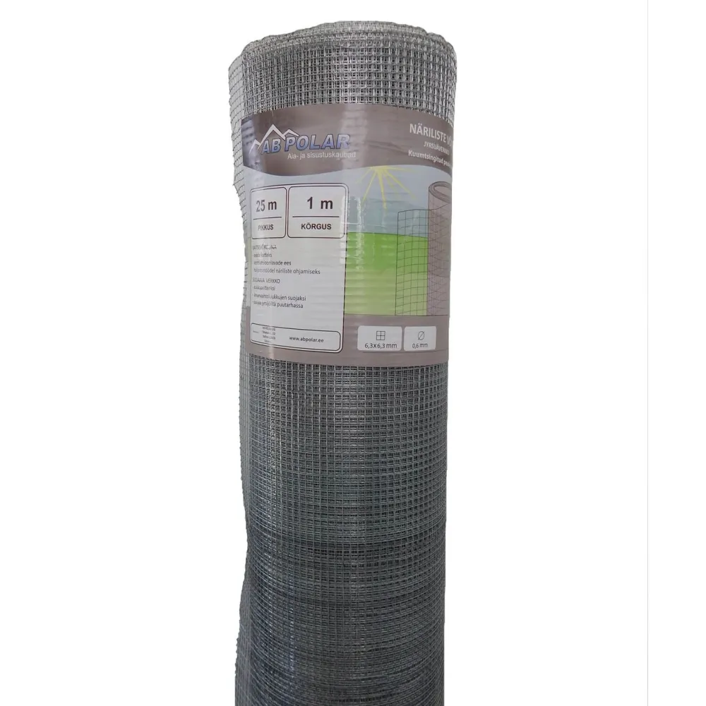 Discount AB Polar Myyräverkko , 6,3 x 6,3/0,6mm x 1000mm x 5m, sinkitty