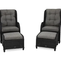 Discount Comfort Garden Nojatuoli Marcus 2 kpl jalkarahilla musta