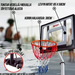 ProSport Nuorten koripalloteline 2,1 - 2,6 m