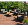 Outlet Home4you Oleskeluryhmä Felino, 3-istuttava sohva + 2 nojatuolia + pöytä, musta
