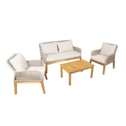 Sale Home4you Oleskeluryhmä Florida, sohva pöytä, ja 2 nojatuolia, beige