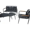 Online Home4you Oleskeluryhmä Nebo, penkki, 2 pöytää, ja 2 tuolia, harmaa