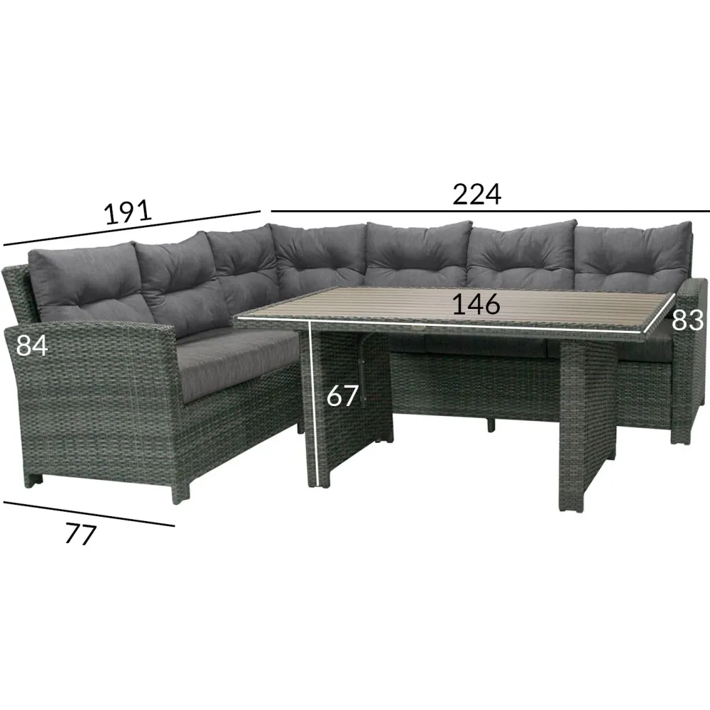 Outlet Home4you Oleskeluryhmä Pavia tummanharmaa