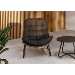 Venture Home Oleskeluryhmä Cala, 2 lepotuolia + pöytä, harmaa/musta