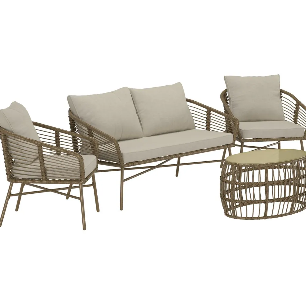 Clearance Venture Home Oleskeluryhmä Lipari, 4-istuttava, ruskea/beige