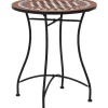 FinePRICE 3-osainen mosaiikkibistrosarja 87x60x60 cm keraamiset laatat terrakotta