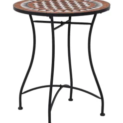 FinePRICE 3-osainen mosaiikkibistrosarja 87x60x60 cm keraamiset laatat terrakotta