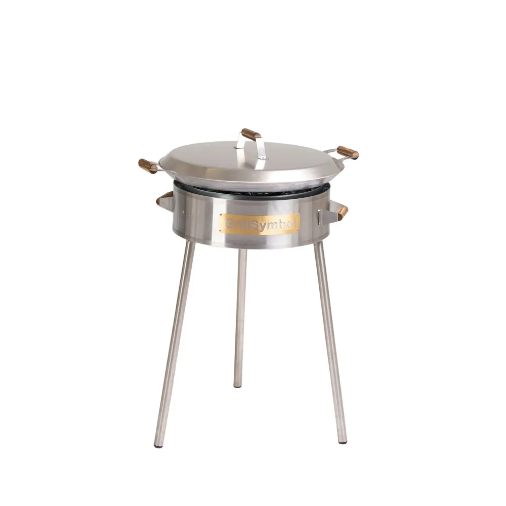 GrillSymbol Paellasetti PRO-580-INOX Ø58 cm D-400 kaasupoltin säädinletkusetti teräs
